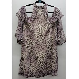 Leopard Cold Shoulder Hi-Lo Top